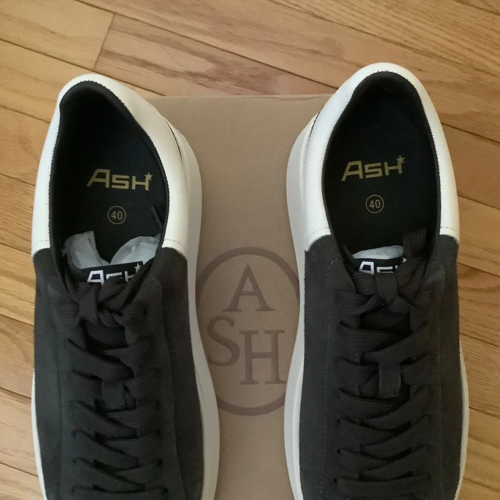 ASH Moxie Suede Platform Sneaker Soft Black SZ EU 40